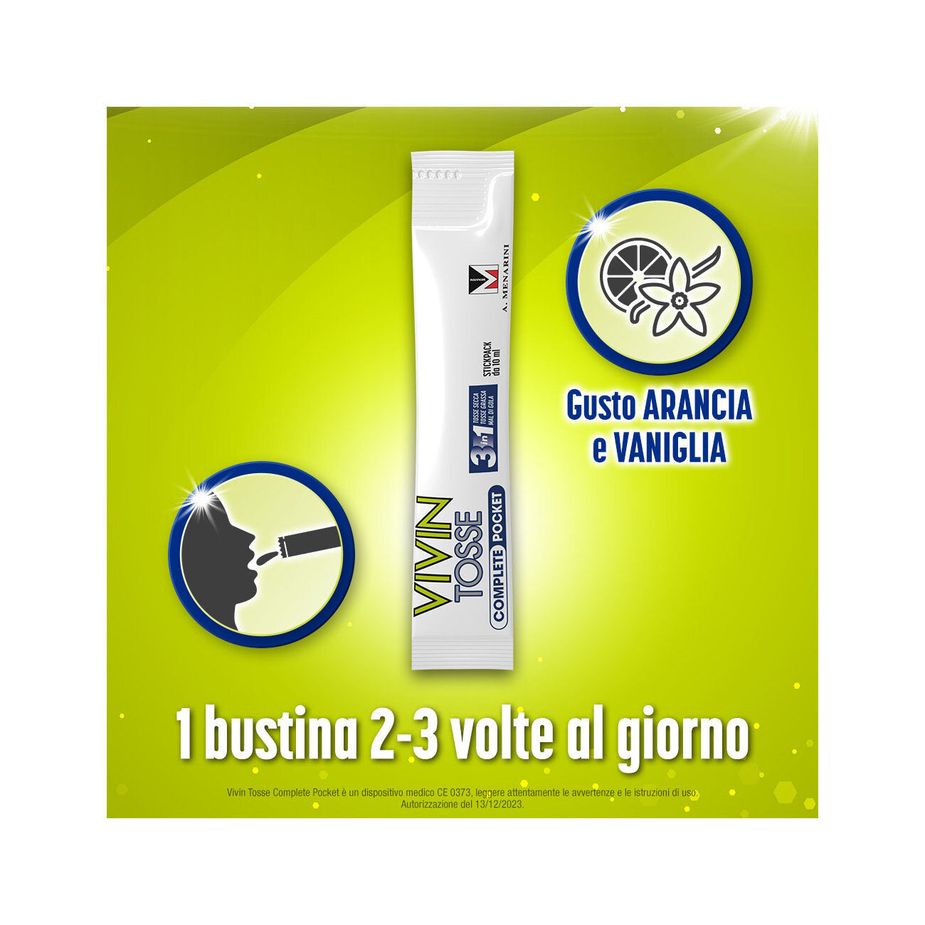 Vivin Tosse Complete 3in1 Pocket Tosse Secca Grassa Mal Di Gola 14 Stickpack-6