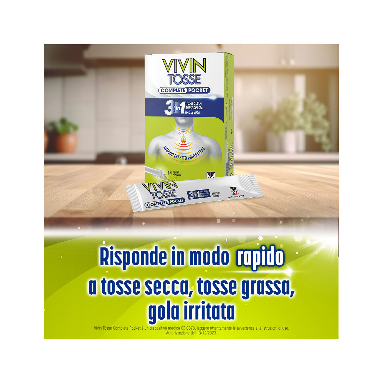 Vivin Tosse Complete 3in1 Pocket Tosse Secca Grassa Mal Di Gola 14 Stickpack-7