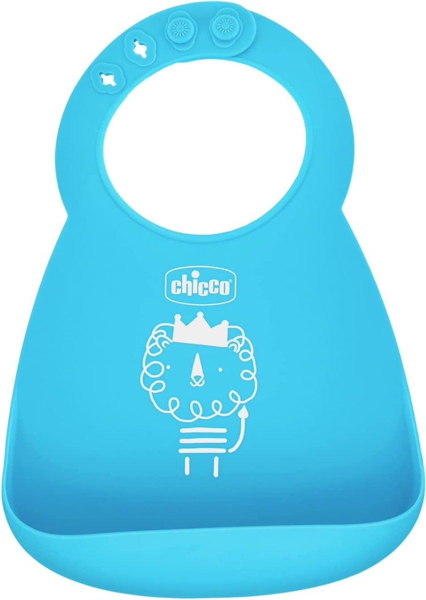 Chicco Bavaglino Silicone Easy Roll Colore Azzurro 6Mesi+-1