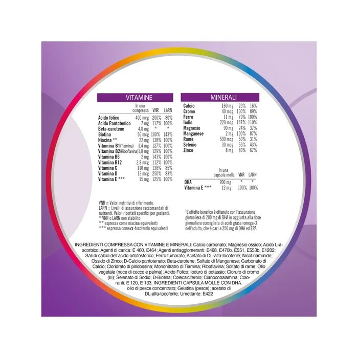 Multicentrum Neo Mamma DHA Integratore Multivitaminico Vitamina B C D3 Acido Folico 30 Cpr+30 Cpr-8