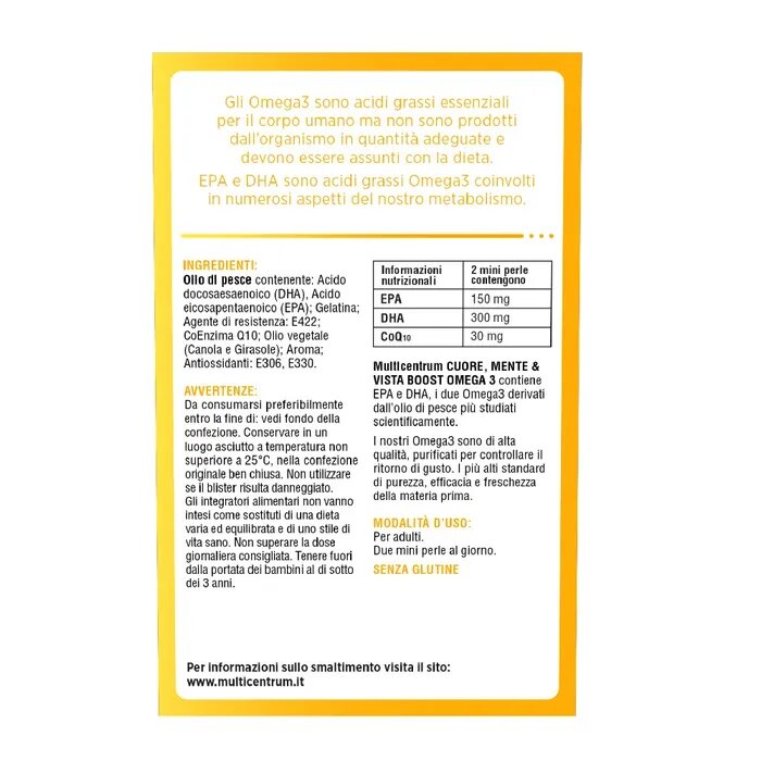 Multicentrum Cuore Mente E Vista Boost Omega3 120 Mini Perle-10