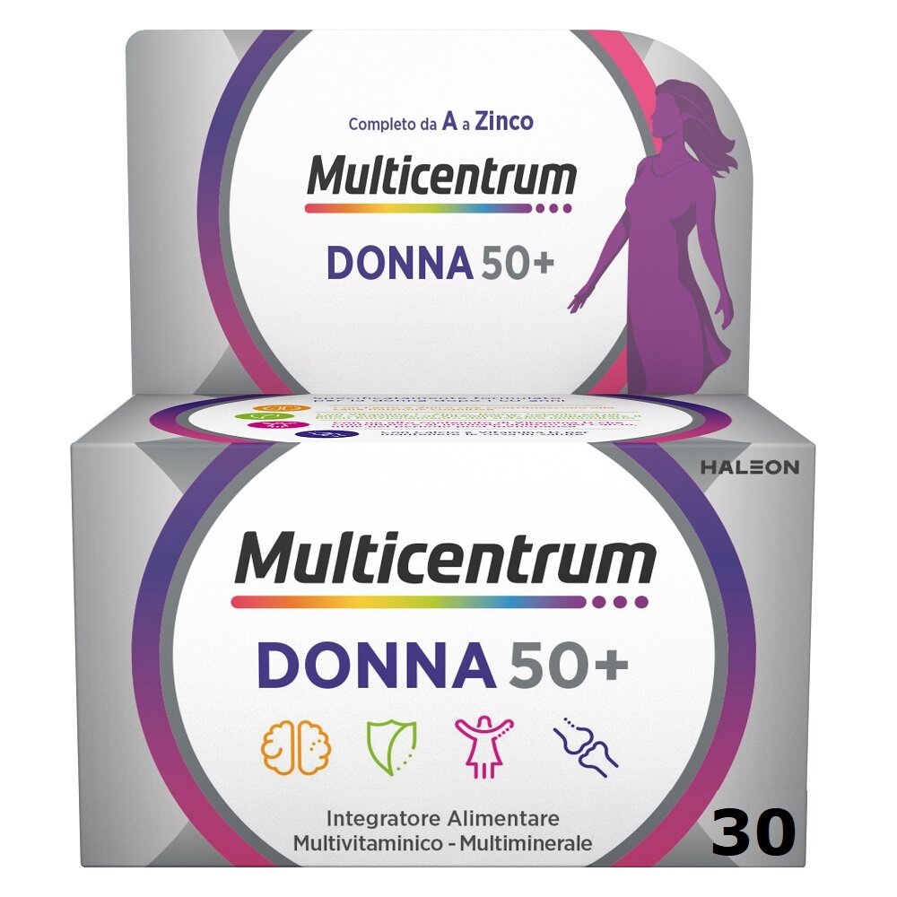 Multicentrum Donna 50+ Integratore Multivitaminico Multiminerale Ferro Calcio Vitamina D D3 30 Compr-10