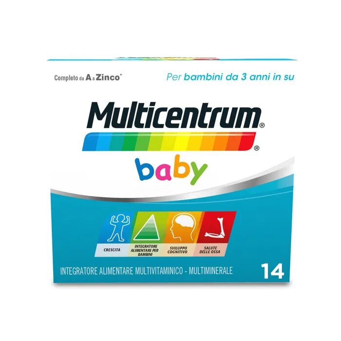 Multicentrum Baby Integratore Multivitaminico Multiminerale Vitamine/Ferro/Calcio Bimbi 3Anni+ 14Bst-15