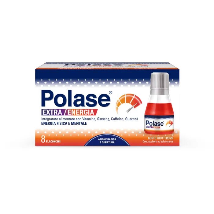Polase Extra Energia Integratore Alimentare Vitamina B Vitamina C Ginseng Guaranà 8 Flaconcini-1