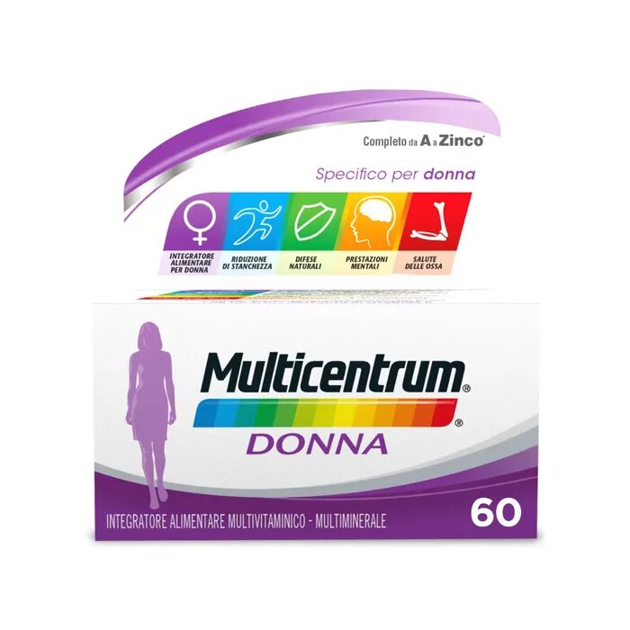 Multicentrum Donna Integratore Alimentare Multivitaminico Vitamina D Calcio Ferro Acido Folico 60Cpr-16