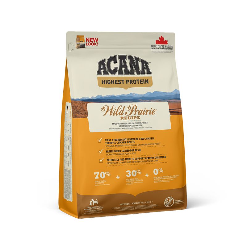 Acana Cane Wild Prairie Highest Protein Crocchette Pollame e Pesce Sacco 2kg-1