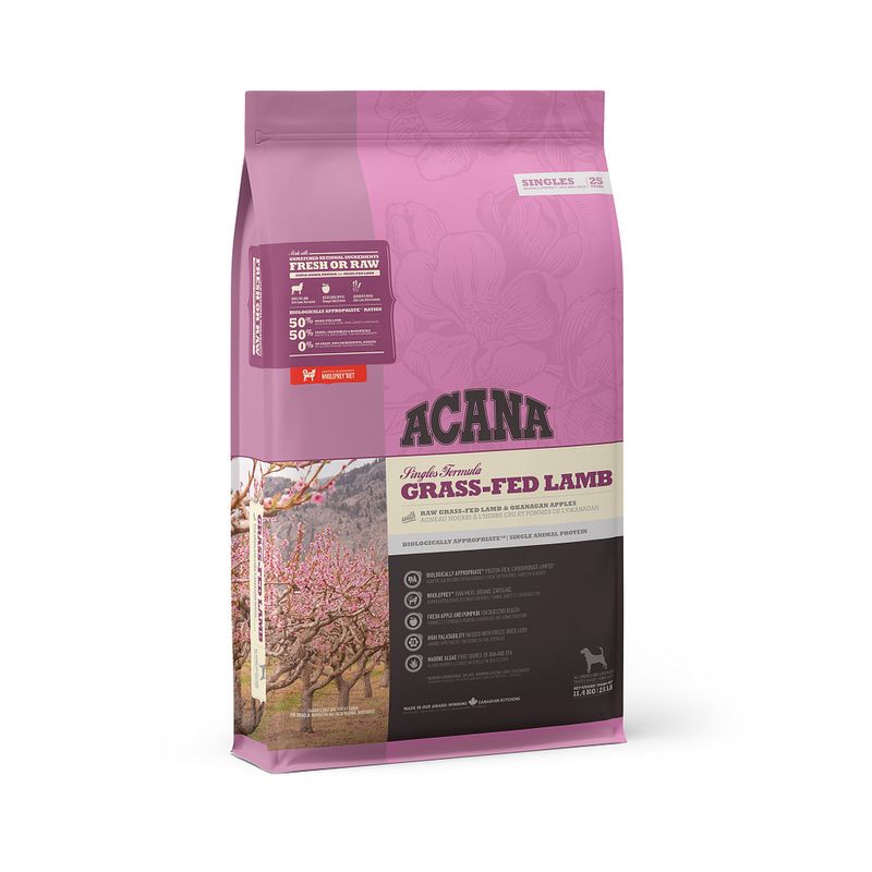 Acana Cane Grass-Fed Lamb Singles Crocchette Agnello e Mele Sacco 11,4Kg-1