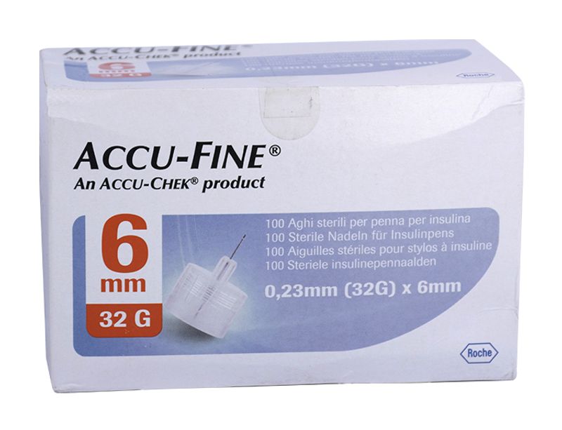 Accu Fine 100 Aghi sterili per penna per insulina 32g 6mm 100 pezzi-1