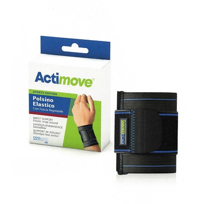 Actimove Polsino Elastico con Fascia Regolabile Taglia Universale colore nero 1 pezzo-1