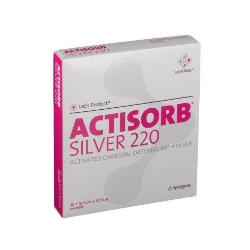 Medicazione In Carbone Attivo Actisorb Silver 220 10,5x10,5 10 Pezzi-1