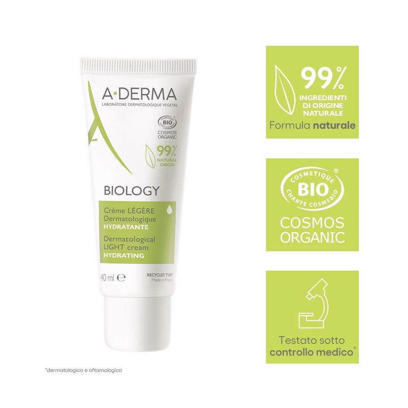 A-Derma BIOLOGY Crema leggera dermatologica Idratante 40ml-0