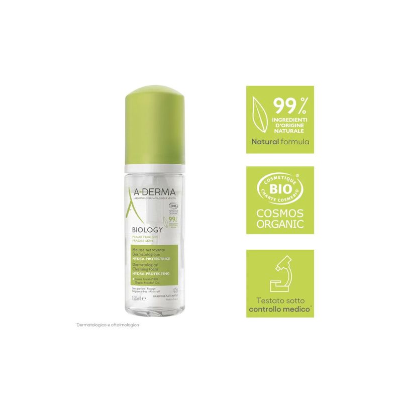 A-Derma Biology Mousse detergente dermatologica idra-protettiva 150ml-6