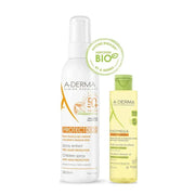 A-Derma Protect Kids SPF50+ spray solare bambini 200ml + Exomega Control olio lavante 100ml-1
