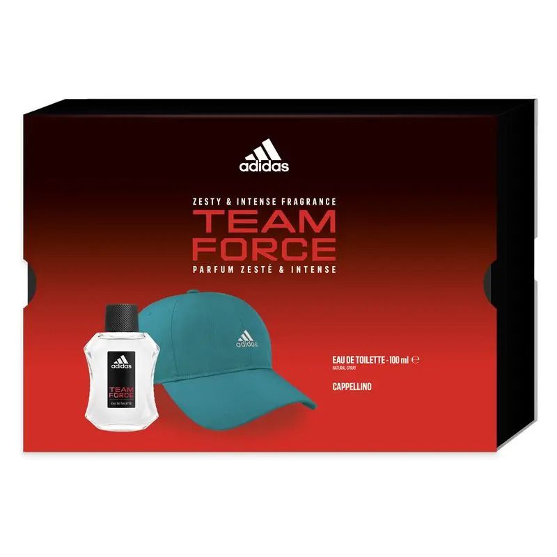 Adidas Cofanetto Team Force Edt 100ml + Cappello Uomo da Baseball Turchese-1