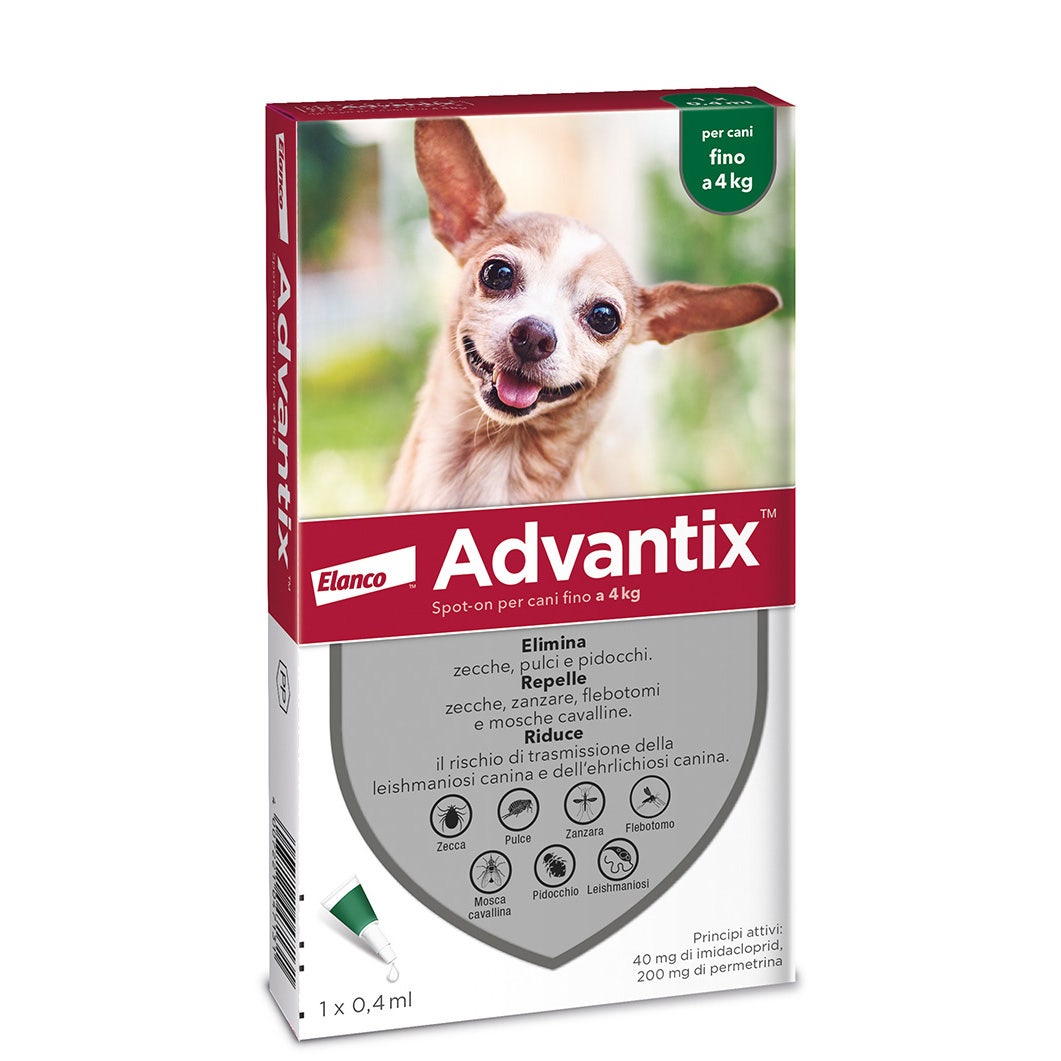 Advantix Spot On Per Cani Fino A 4Kg Soluzione 1 Pipetta da 0,4ml-1
