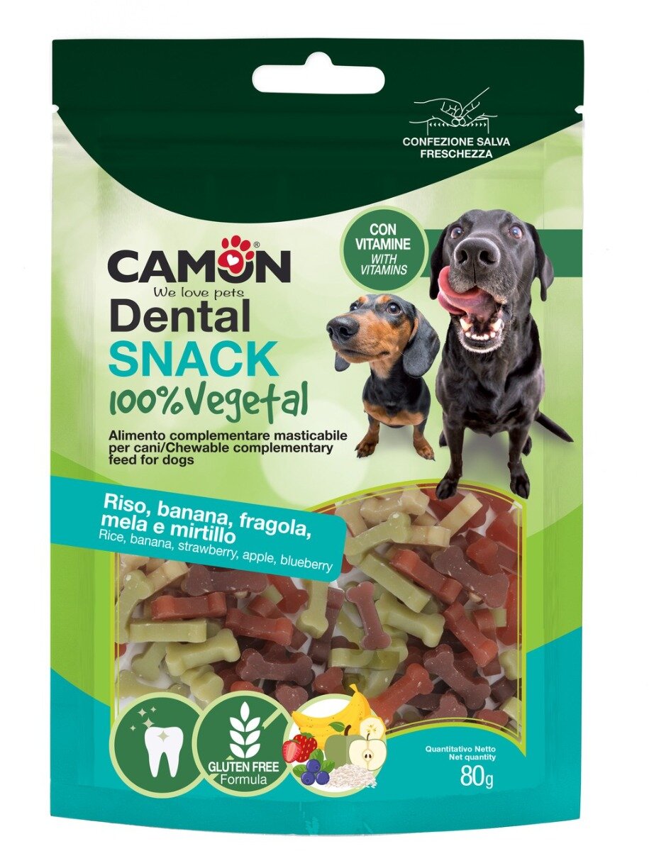 Camon Ossicini Di Riso Con Banana/Fragola/Mela/Mirtillo Per Cani 80g 2,5cm-2