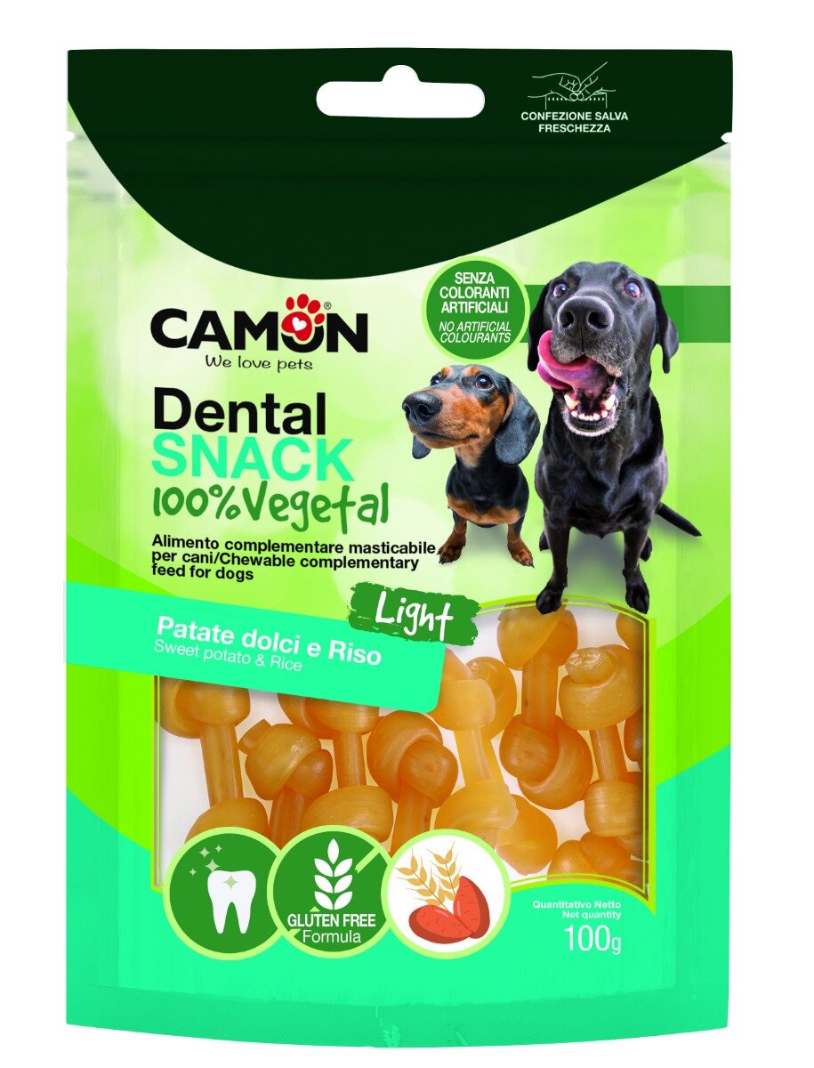 Camon Snack Osso Annodato Di Patata Dolce E Riso Cani 100g-2