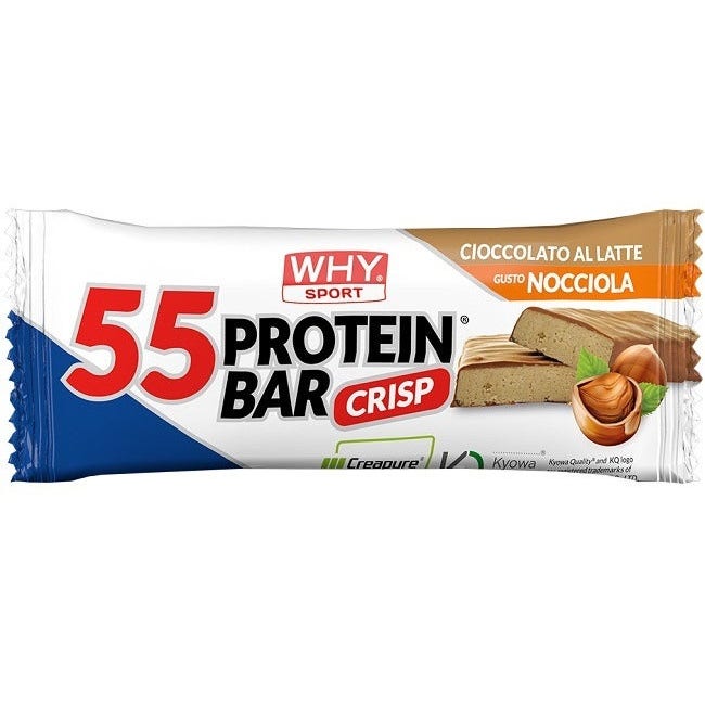 Why Sport 55 Protein Bar Crisp Barretta Cioccolato Latte Nocciola 1 Pezzo-1