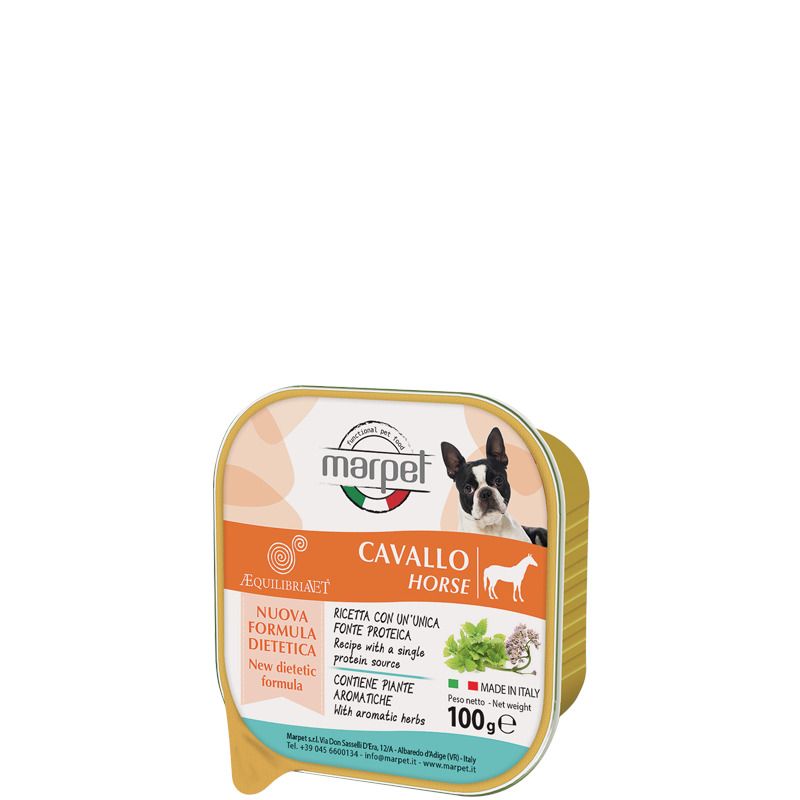 Marpet Aequilibriavet Cavallo Cibo Umido Per Cani Adulti Vaschetta 100g-1