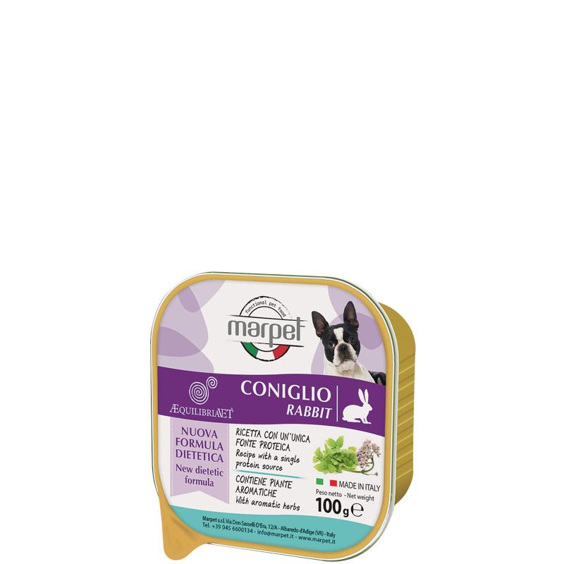 Marpet Aequilibriavet Coniglio Cibo Umido Per Cani Adulti Vaschetta 100g-1