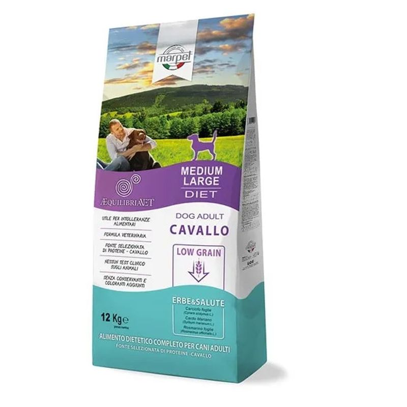 Marpet Aequilibriavet Low Grain Cavallo Cibo Secco Per Cani Adulti Taglia Medium Large Sacco 12 Kg-1