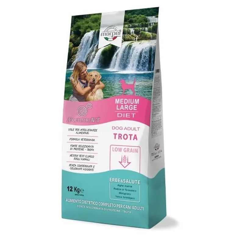 Marpet Aequilibriavet Low Grain Trota Cibo Secco Per Cani Adulti Taglia Medium Large Sacco 12 Kg-1