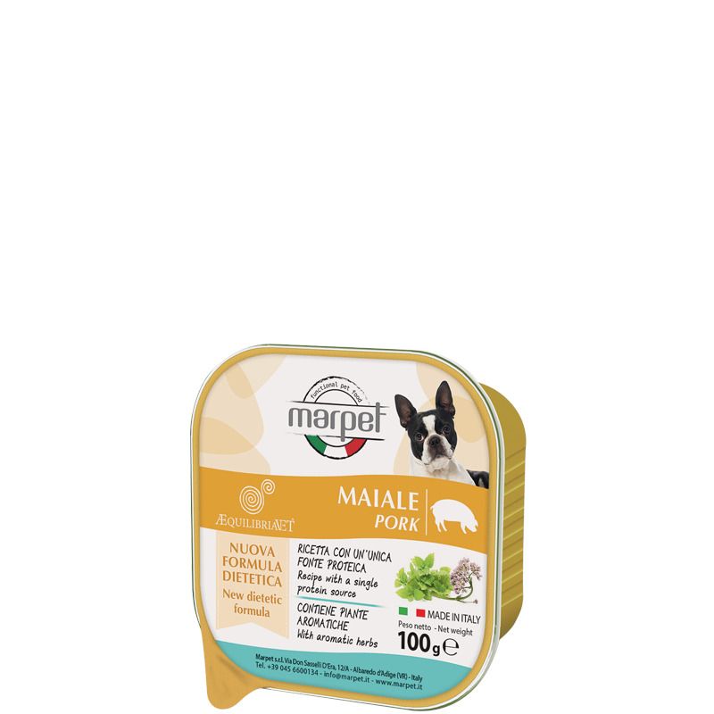 Marpet Aequilibriavet Maiale Cibo Umido Per Cani Adulti Vaschetta 100g-1