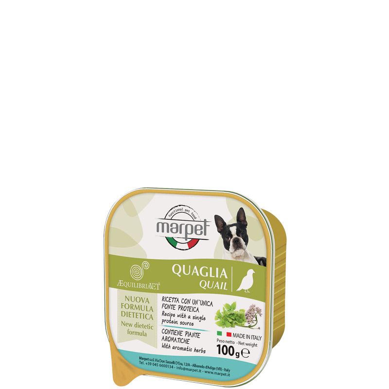 Marpet Aequilibriavet Quaglia Cibo Umido Per Cani Adulti Vaschetta 100g-1