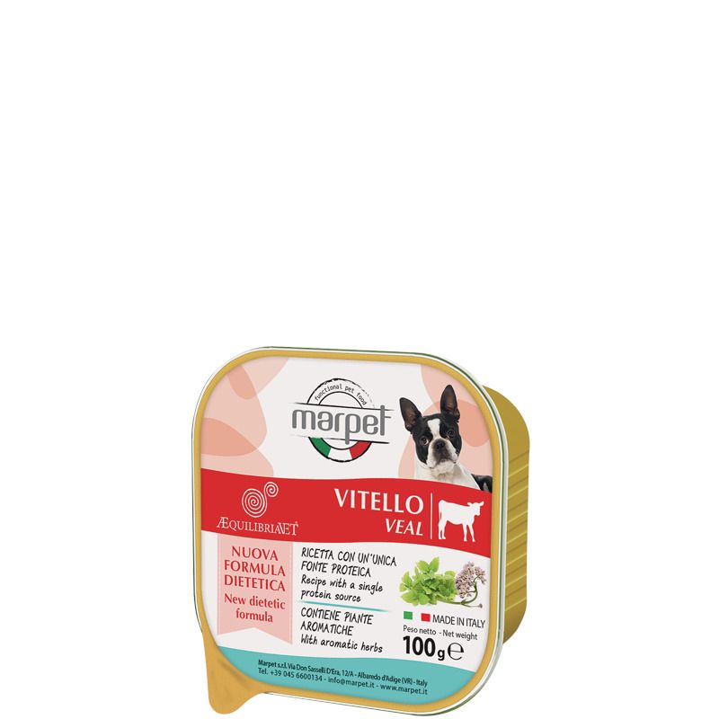 Marpet Aequilibriavet Vitello Cibo Umido Per Cani Adulti Vaschetta 100g-1