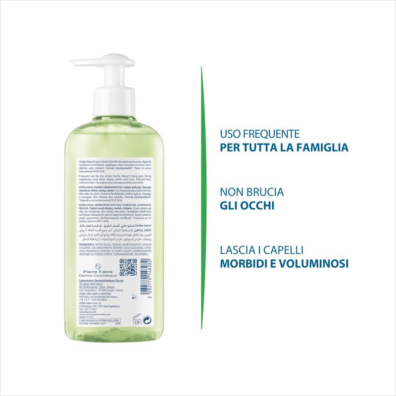 Ducray Extra Delicato Shampoo Dermoprotettivo 400ml-3
