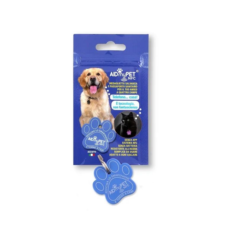 AidmyPet NFC medaglietta salvavita per cani e gatti 1 pezzo colore azzurro-1