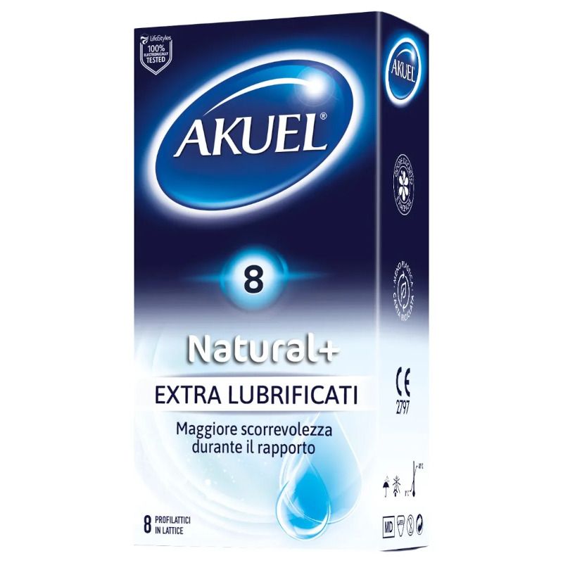 Akuel Natural + Extra Lubrificati 8 profilattici-1