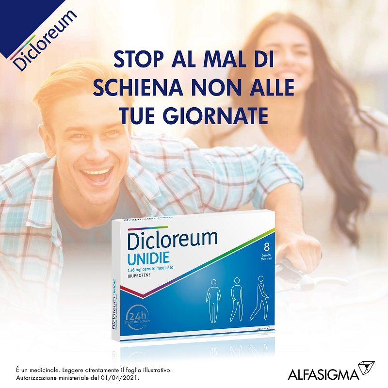 Dicloreum Unidie cerotto medicato 136mg ibuprofene 8 cerotti-5