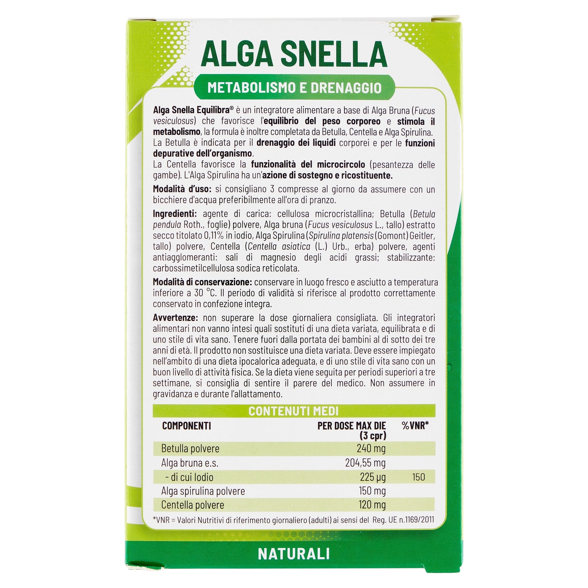 Equilibra Alga Snella Integratore alimentare utile per l'eliminazione dei liquidi in eccesso 75 comp-2