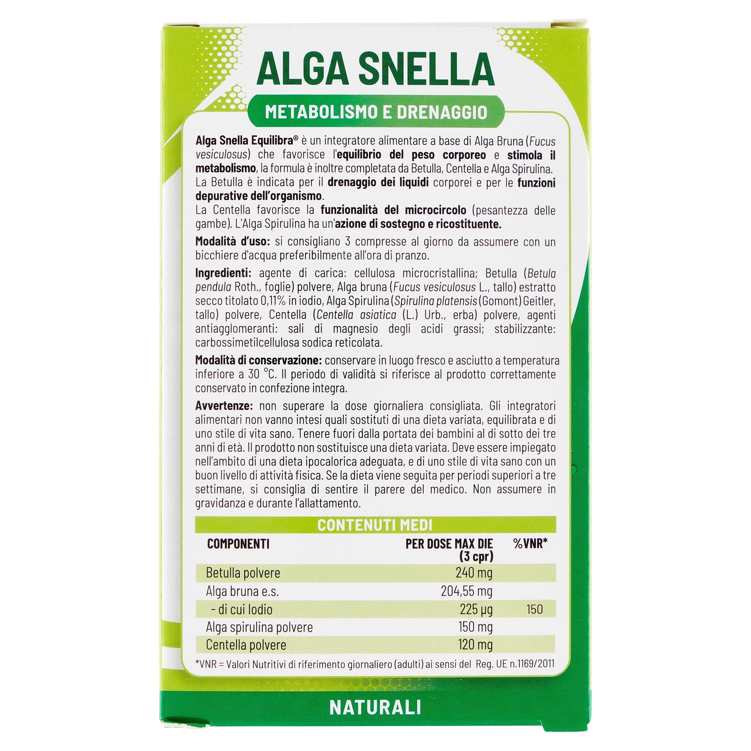 Equilibra Alga Snella Integratore alimentare utile per l'eliminazione dei liquidi in eccesso 75 comp-2