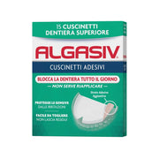 Algasiv Cuscinetti Adesivi Per Dentiera Superiore Tenuta Forte Tutto Il Giorno 15 Pezzi-1