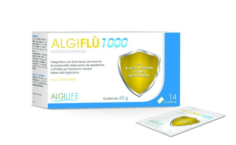 Algiflù 1000 per favorire la funzionalità delle vie respiratorie 14 bustine-1