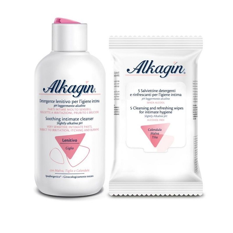 Alkagin detergente lenitivo 250ml+ In Regalo Salviettine Detergenti Rinfrescanti 5 pezzi-1