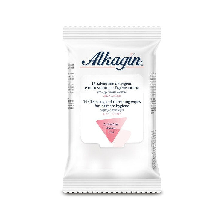 Alkagin 15 Salviettine Detergenti e Rinfrescanti per l'igiene intima-2