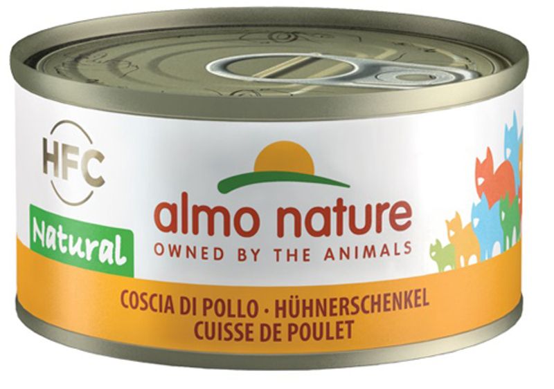 Almo Nature HFC Natural Cibo Umido Coscia Di Pollo Per Gatti Adulti Lattina 70g-1