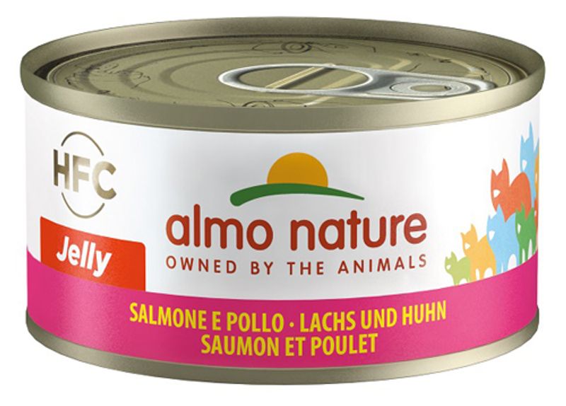 Almo Nature HFC Jelly Cibo Umido Salmone E Pollo Per Gatti Adulti Lattina 70g-1