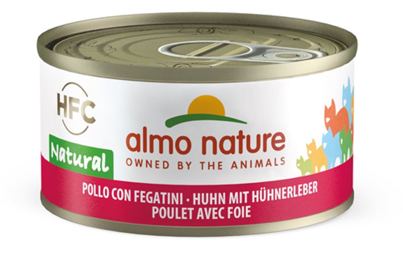 Almo Nature HFC Natural Pollo con Fegatini alimento umido per gatti adulti 70g-1