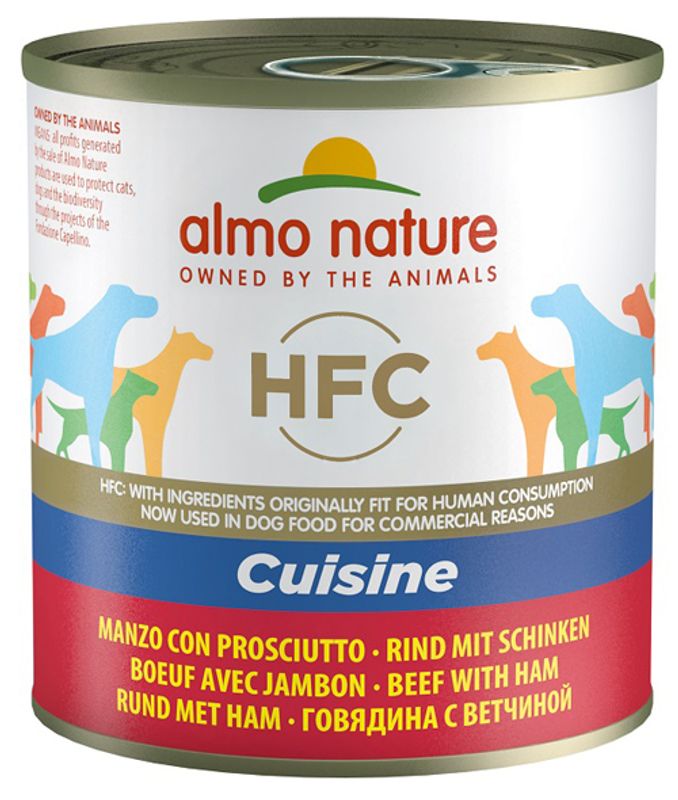 Almo Nature HFC Cuisine Manzo con Prosciutto alimento umido per cani adulti 290g-1