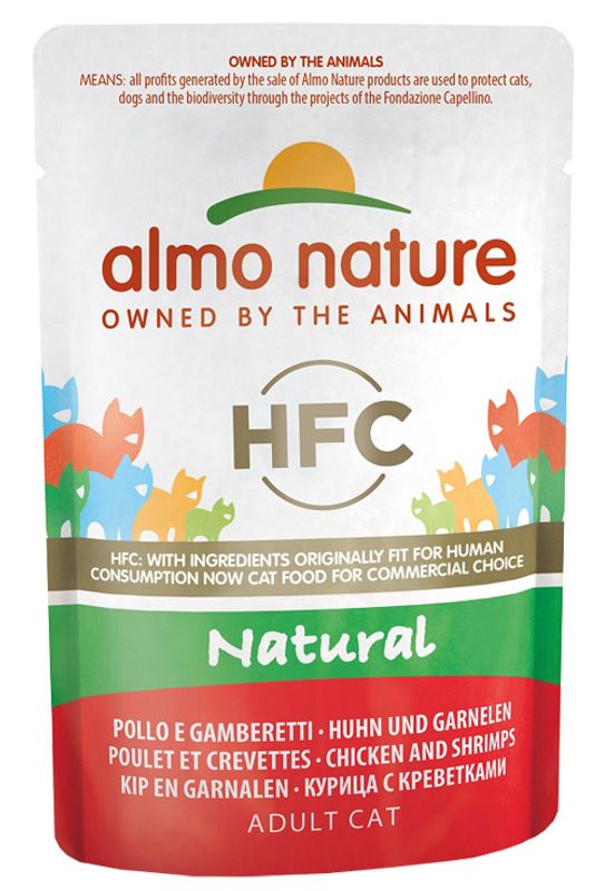 Almo Nature HFC Natural Cibo Umido Pollo E Gamberetti Per Gatti Adulti 55g-1