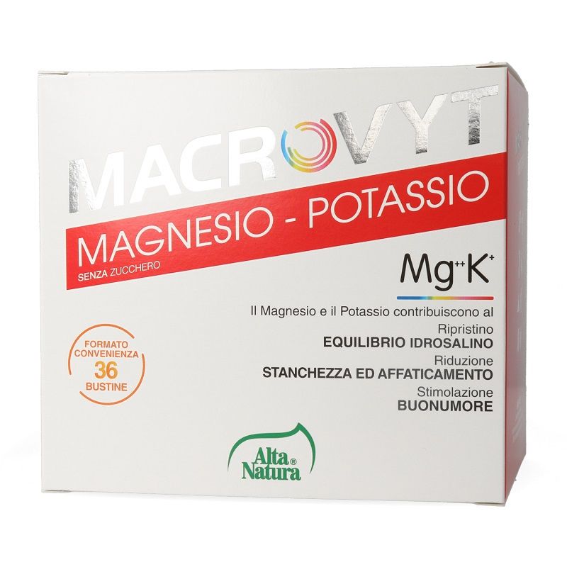 Alta Natura Macrovyt Magnesio Potassio riduce stanchezza ed affaticamento 36 bustine gusto arancia-1