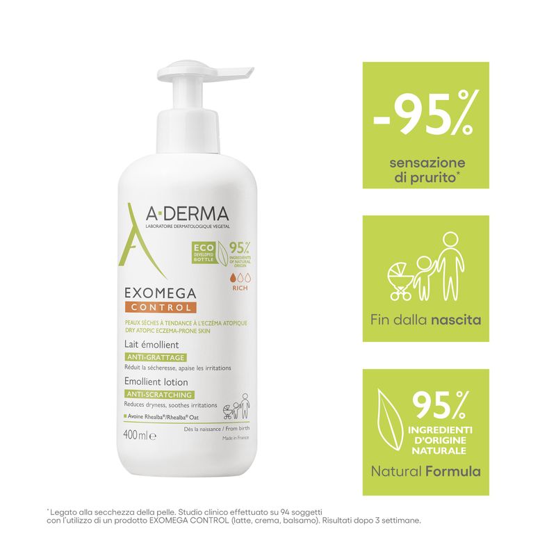 A-Derma Exomega Control latte emolliente per pelle secca e atopica 400ml-5