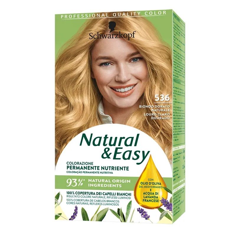 Schwarzkopf Natural & Easy colorazione permanente nutriente 536 Biondo Dorato Naturale-1