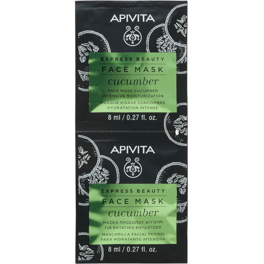 Apivita Express Beauty Maschera Viso Idratazione Intensa Cetriolo 2x8ml-1