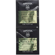Apivita Express Beauty Maschera Viso Detergente Argilla Verde 2x8ml-1