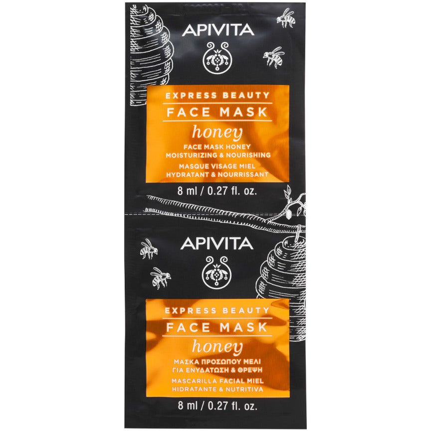 Apivita Express Beauty Maschera Viso Idratante/Nutriente Miele 2x8ml-1